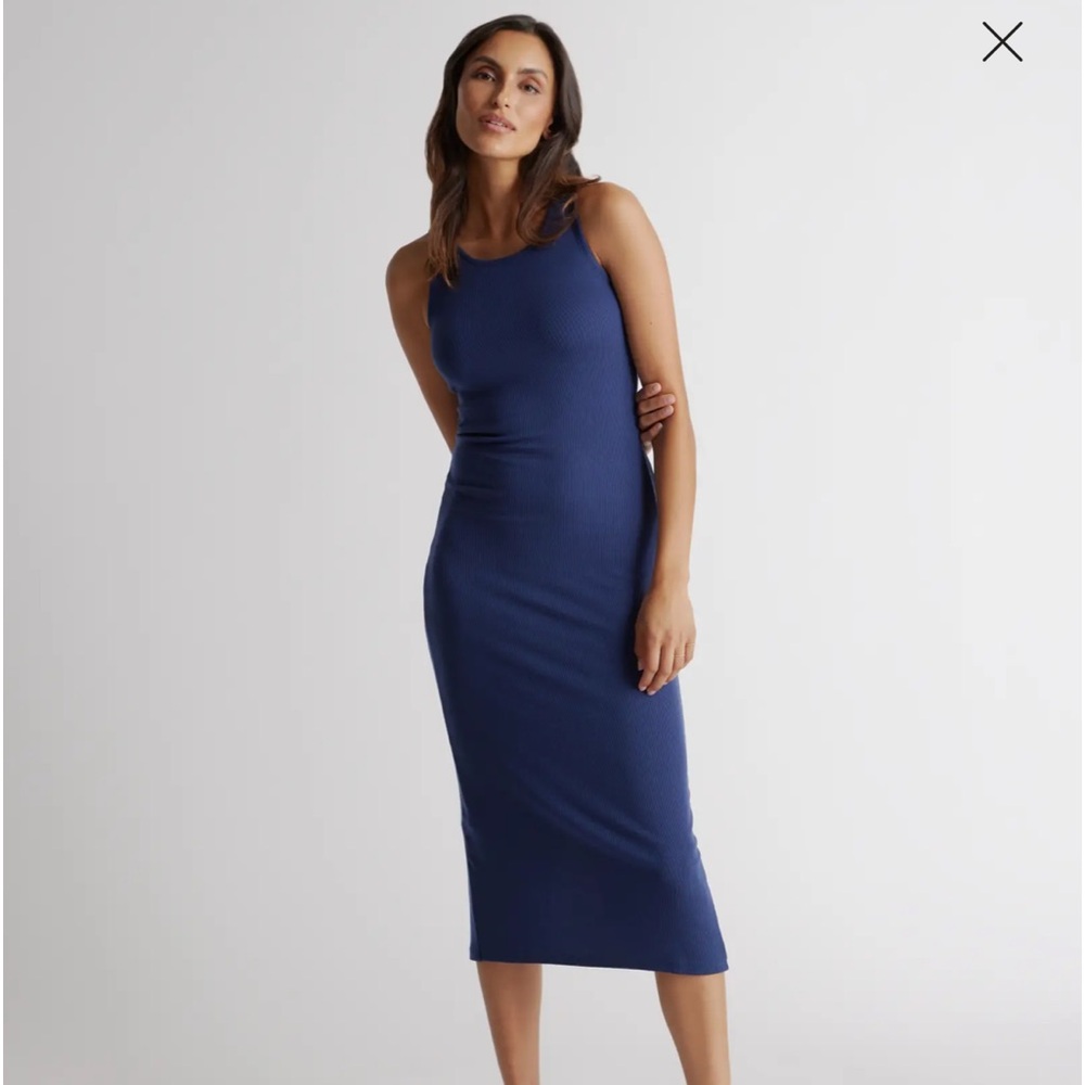 Quince jersey knit midi dress